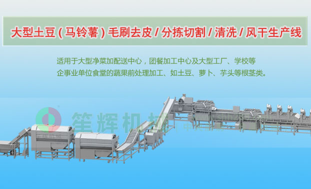 兴隆台连续式土豆去皮清洗切割风干生产线